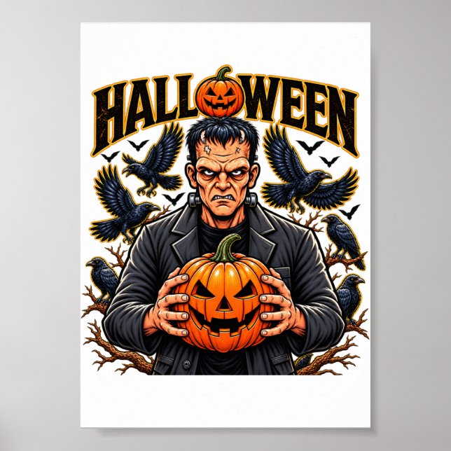 Affiche Monstre de Frankenstein d'Halloween (Devant)