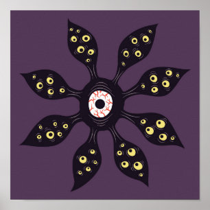 Affiche Monstre Evil Eye Déplaisant étrange art gothique