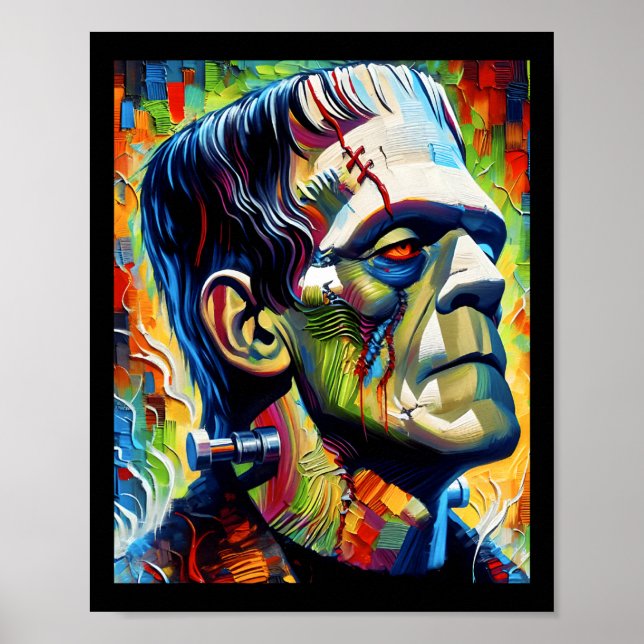 Affiche Monstre Frankenstein Et Halloween Mariée Correspon (Devant)