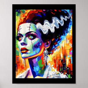 Affiche Monstre Frankenstein Et Halloween Mariée Correspon