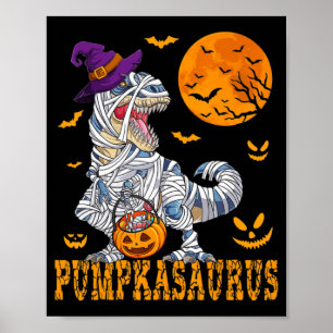 Affiche Monstre Halloween Camion Momie Dinosaure Citrouill