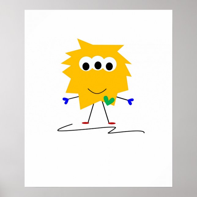 Affiche Monstre jaune flou (Devant)