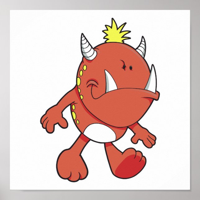 Affiche monstre mignon à fang (Devant)