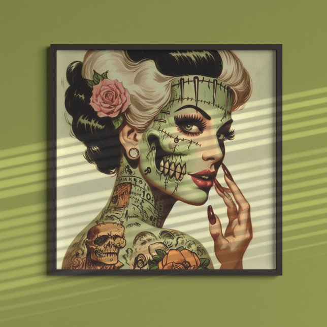 Affiche Monstre Rétro Pin-up (Créateur téléchargé)