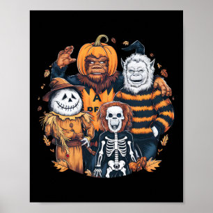 Affiche Monstres Et Amis En Costumes Automne Saison Hallo
