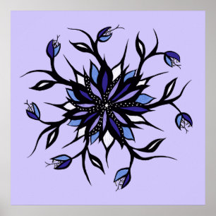 Affiche Monstres Et Dents De Mandala Floral Gothique