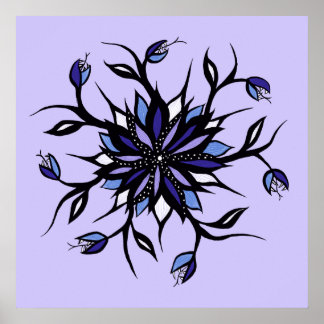 Affiche Monstres Et Dents De Mandala Floral Gothique