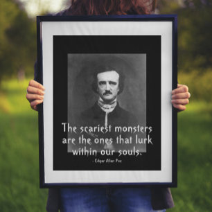 Affiche Monstres les plus effrayants Edgar Allan Poe Citat