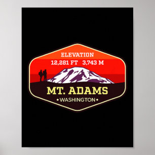 Affiche Mont Adams Washington Escalade de montagne Bydge