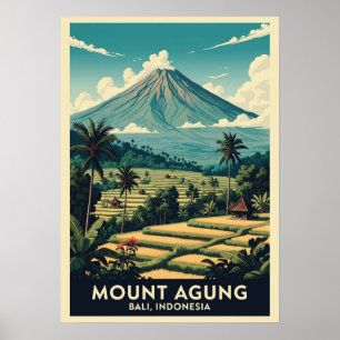 Affiche Mont Agung Bali Indonésie V02