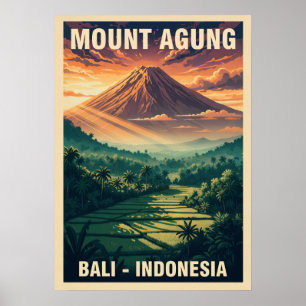 Affiche Mont Agung Bali Indonésie V04