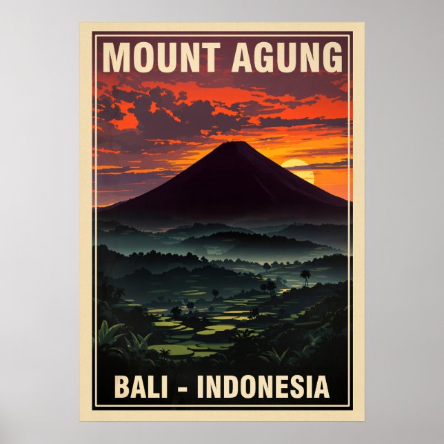 Affiche Mont Agung Bali Indonésie V05 (Devant)