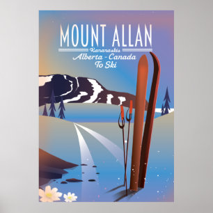 Affiche Mont Allan, Kananaskis, Alberta, Canada ski