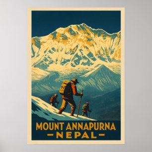 Affiche Mont Annapurna Népal V01