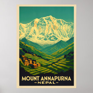 Affiche Mont Annapurna Népal V02