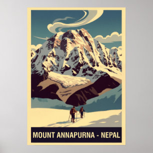 Affiche Mont Annapurna Népal V04