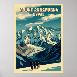 Affiche Mont Annapurna Népal V05