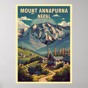 Affiche Mont Annapurna Népal V06