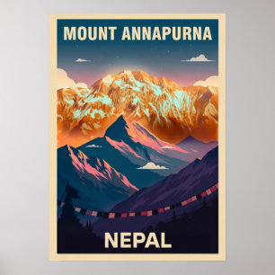 Affiche Mont Annapurna Népal V07