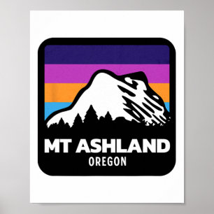 Affiche Mont Ashland - Oregon Ski Snowboard Famille