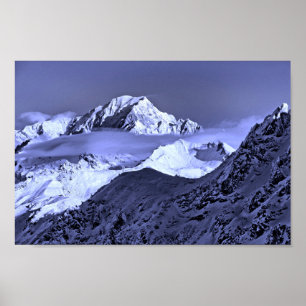Affiche Mont Blanc Les Arcs Alpes françaises France