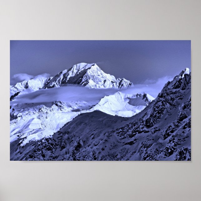 Affiche Mont Blanc Les Arcs Alpes françaises France (Devant)