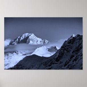 Affiche Mont Blanc Les Arcs Alpes françaises France