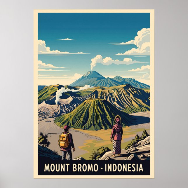 Affiche Mont Bromo Indonésie V02 (Devant)