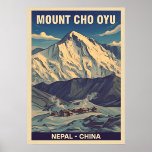 Affiche Mont Cho Oyu Népal-Chine V01
