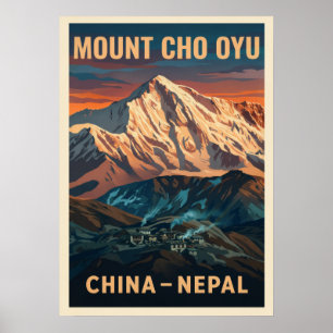 Affiche Mont Cho Oyu Népal-Chine V02
