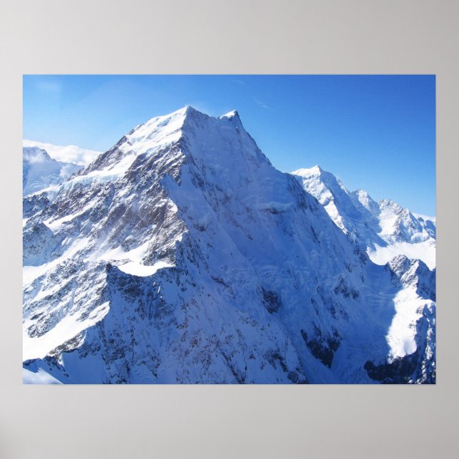 Affiche Mont Cook (Aoraki) Peak, Nouvelle-Zélande (Devant)