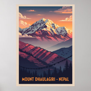 Affiche Mont Dhaulagiri Népal V01