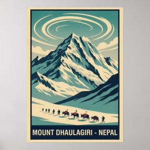 Affiche Mont Dhaulagiri Népal V04