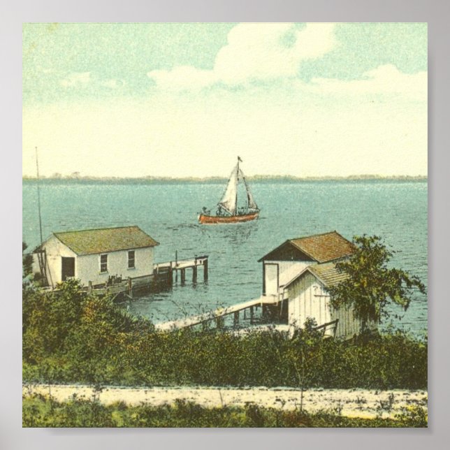 Affiche MONT DORA, FL - Boat House Row, 1907 (Devant)