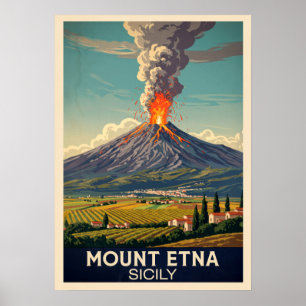 Affiche Mont Etna Sicile V03