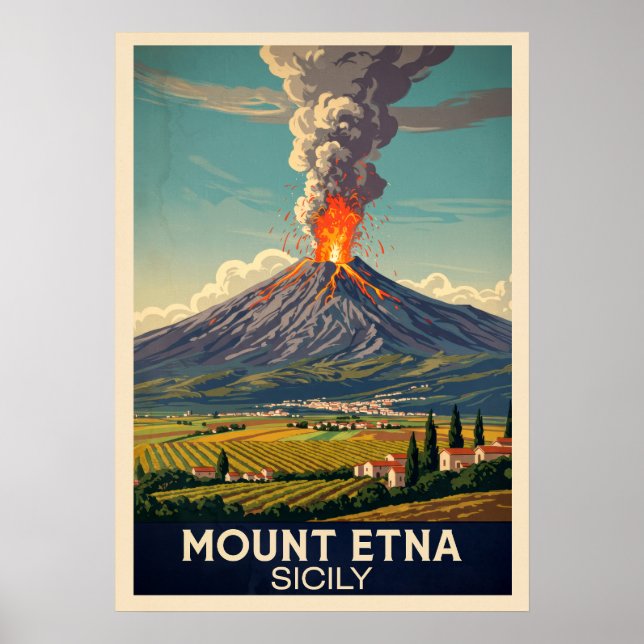 Affiche Mont Etna Sicile V03 (Devant)
