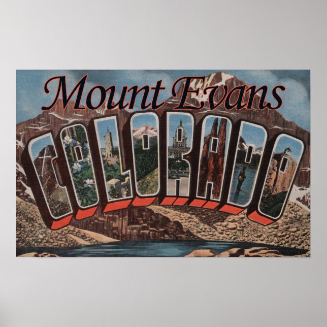 Affiche Mont Evans, Colorado - Grandes SCÈNES (Devant)