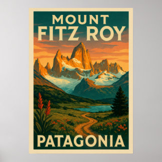 Affiche Mont Fitz Roy Patagonie V01
