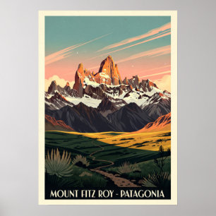Affiche Mont Fitz Roy Patagonie V07