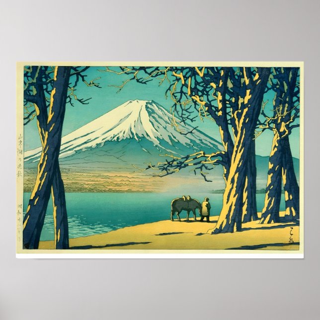 Affiche Mont Fuji par une soirée d'automne, Hasui Kawase (Devant)