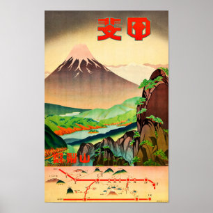 Affiche Mont Fuji Vintage Japonais