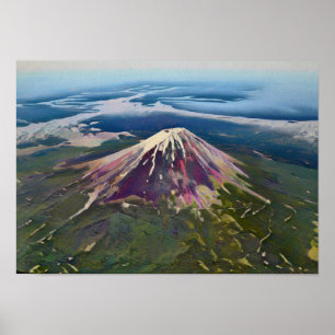 Affiche Mont Fuji Vue Aérienne - Japon Artistique