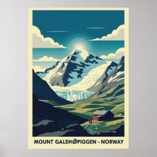 Affiche Mont Galdhøpiggen Norvège V01