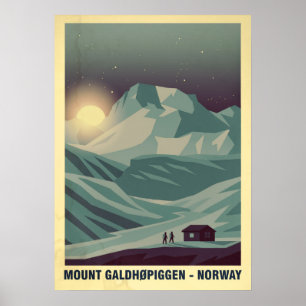Affiche Mont Galdhøpiggen Norvège V05