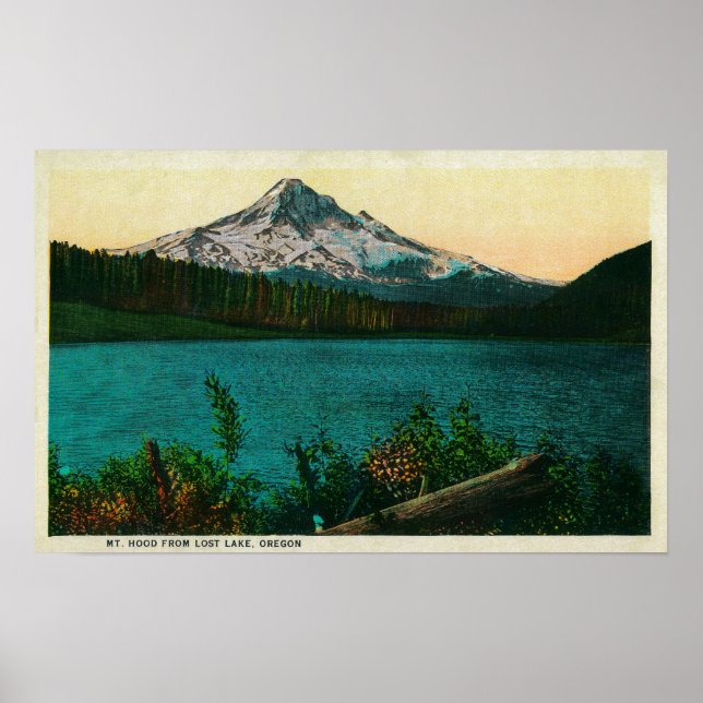 Affiche Mont Hood du lac Lost, ORMt. Hood (Devant)