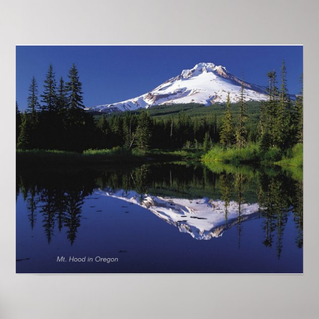 Affiche Mont Hood en Oregon, 20"x16" (Devant)