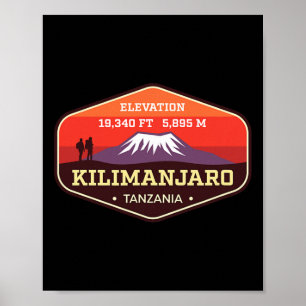 Affiche Mont Kilimandjaro Point culminant de l'Afrique Asc