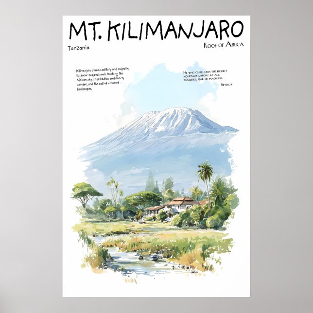 Affiche Mont Kilimanjaro Tanzanie Afrique (Devant)