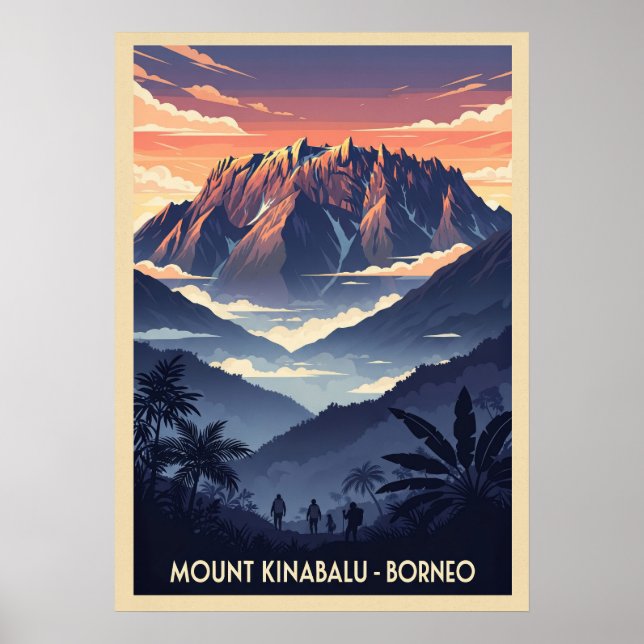 Affiche Mont Kinabalu Borneo V03 (Devant)