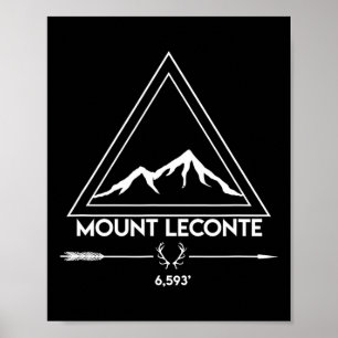Affiche Mont Mt Leconte Smoky Mountains Tennessee Randonné
